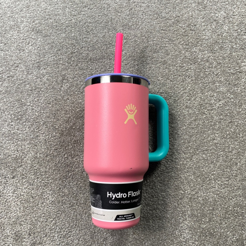 Hydro Flask Travel Tumbler Unisex 32oz Intermix Pink Insulated Handle Straw Lid